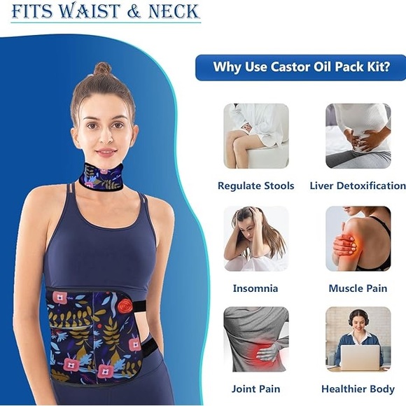 NEW CASTOR OIL ADJUSTABLE PACK WRAP KIT - Picture 1 of 6